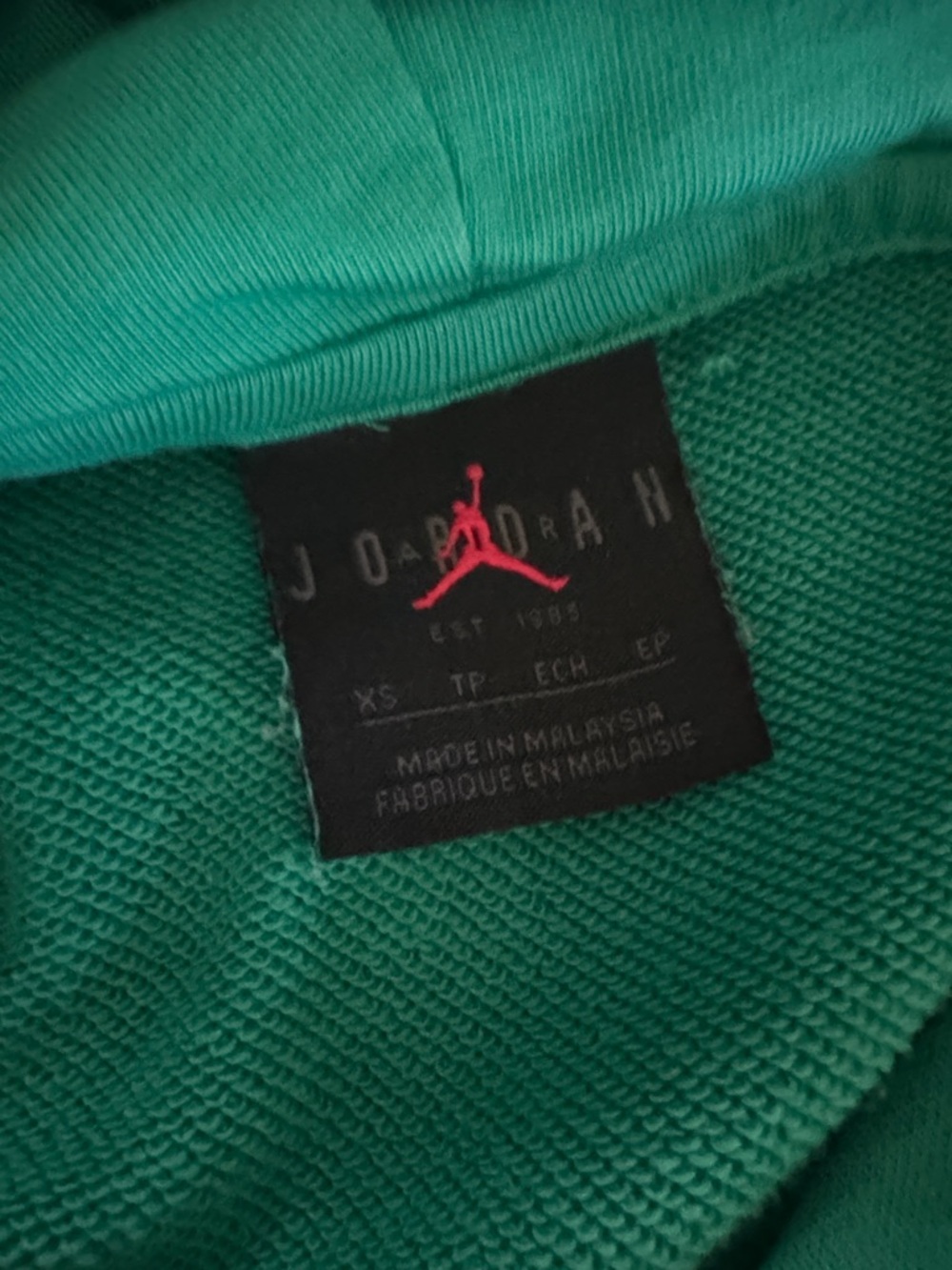 Jordan Green Hoodie with Pink Jumpman Accent - Picture 6 of 7